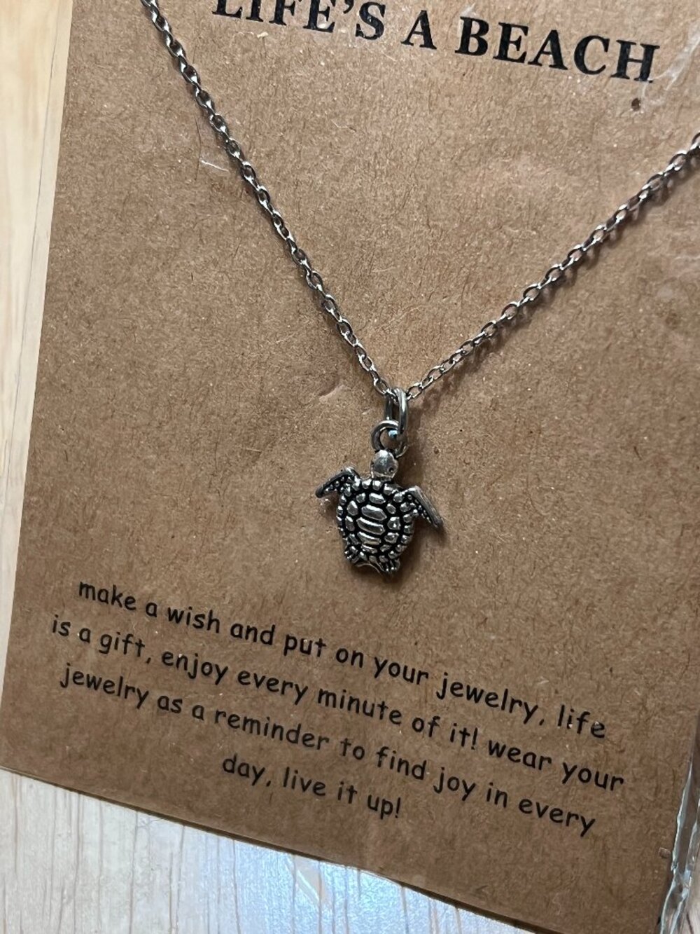 NWT Life's A Beach Sea Turtle Necklace – Delicate Silver Tone Turtle Pendant